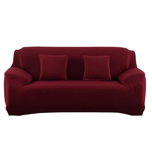 Stretch effen kleur bankhoezen voor woonkamer antislip bankhoes bankhoes voor huisdieren kinderen sectionele L-vormige hoes XLarge(235-300cm)1pc wijnrode kleur