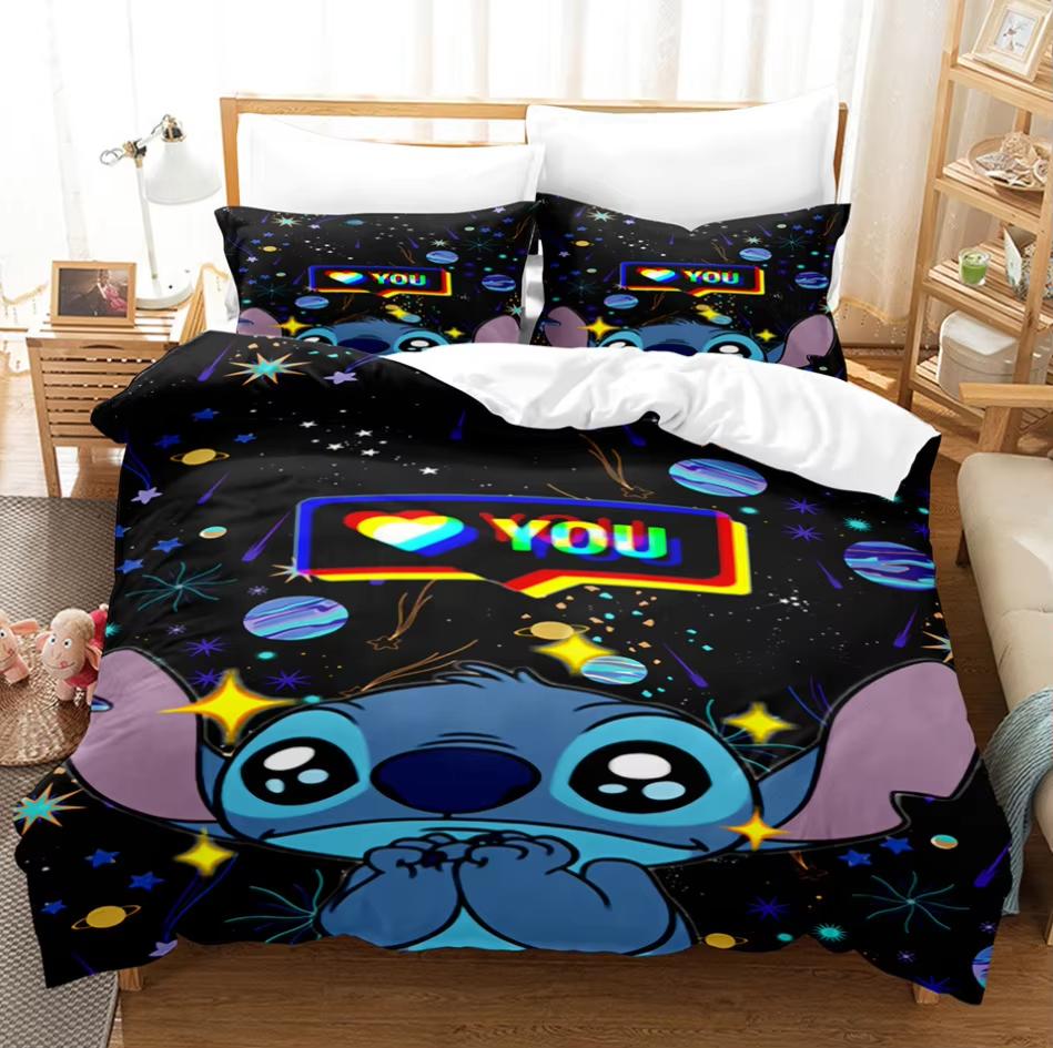 Copripiumino Cartoon Anime Matrimoniale King Size Set Biancheria da Letto Stampa Carina 3 Pezzi Biancheria da Letto Comoda per Bambini Contiene 2 Federe