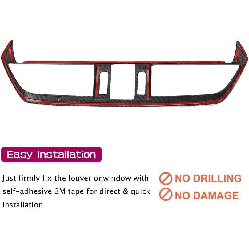 LEXLEY Carbon fiber Style Center Console Middle Air Vent Trim OEM Decoration Cover For Toyota 2019-2024 RAV4 Liminid/XLE preminm/adventure/TRD