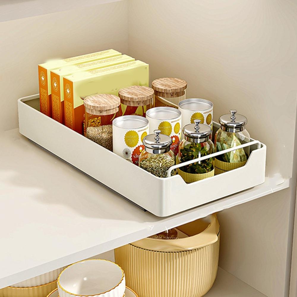 Pull-out Drawer Type Storage Tray Carbon Steel Spice Box Storage Rack Cabinets Organizer  Bathroom