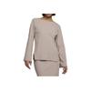 Solid Color Round Neck Long Sleeve T-Shirt Women Tops Light-Brown DV7867-272