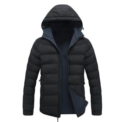 Men's Winter Double-sided Detachable Hat Thickened Warm Down Cotton Jacket