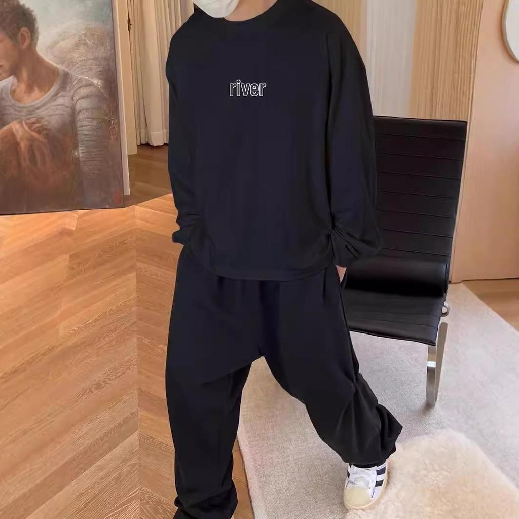 ESSENTIALS Co-Branded Three-Stripe Football Print Unisex Long-Sleeve Cotton Base Layer T-Shirt