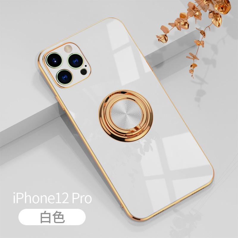 Suitable for iphone17 mobile phone case 16pro electroplated ring protective case 13/14 car magnetic case XR/XS