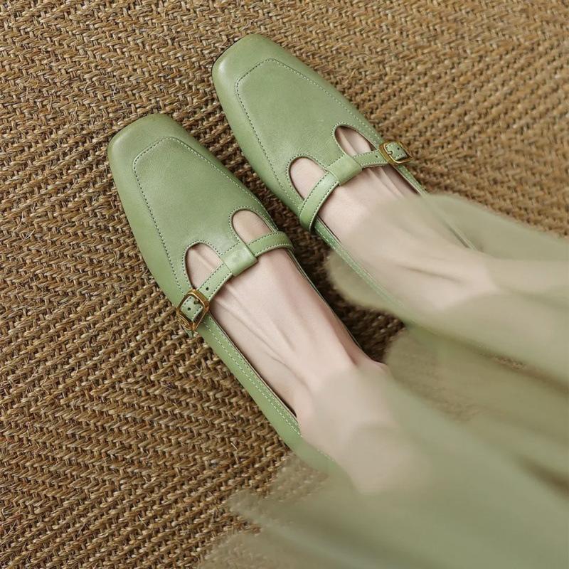 New pink square head thick heel Mary Jane thick heel light mouth single shoes women's versatile women's shoes