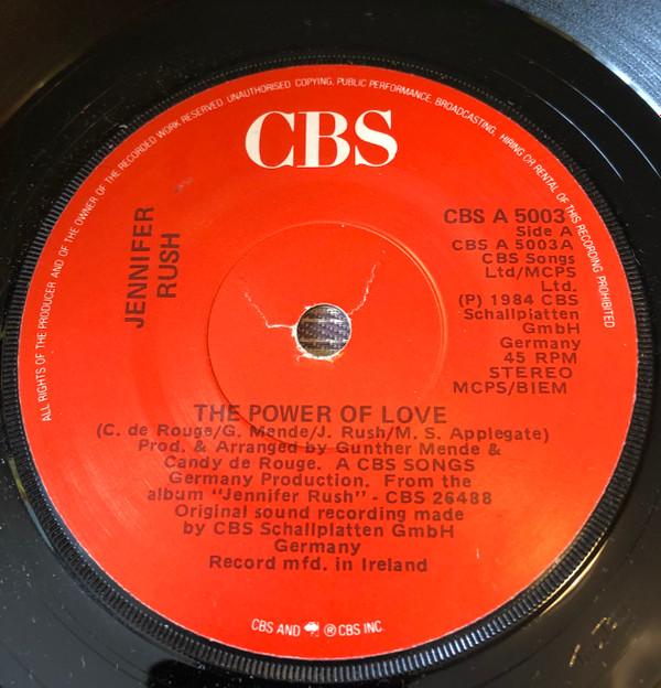 

7inch Record JENNIFER RUSH - The Power Of Love CBSA5003 CBS 1985 UK Pop Used