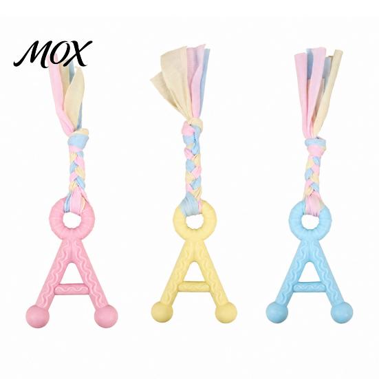 Pet Boredom Relief Toys A-Letter Dog Chew Toy with Braided Rope, Tug of War TPR Toy, Puppy Teeth Cleaning for Small Medium Breed Dogs Chewing