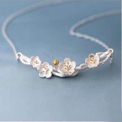 Tendenza Moda Moda Gioielli in Argento Sterling 925 Squisito Popolare Personalità Bocciolo di Fiori Collane con Ciondolo Femminile Xl036