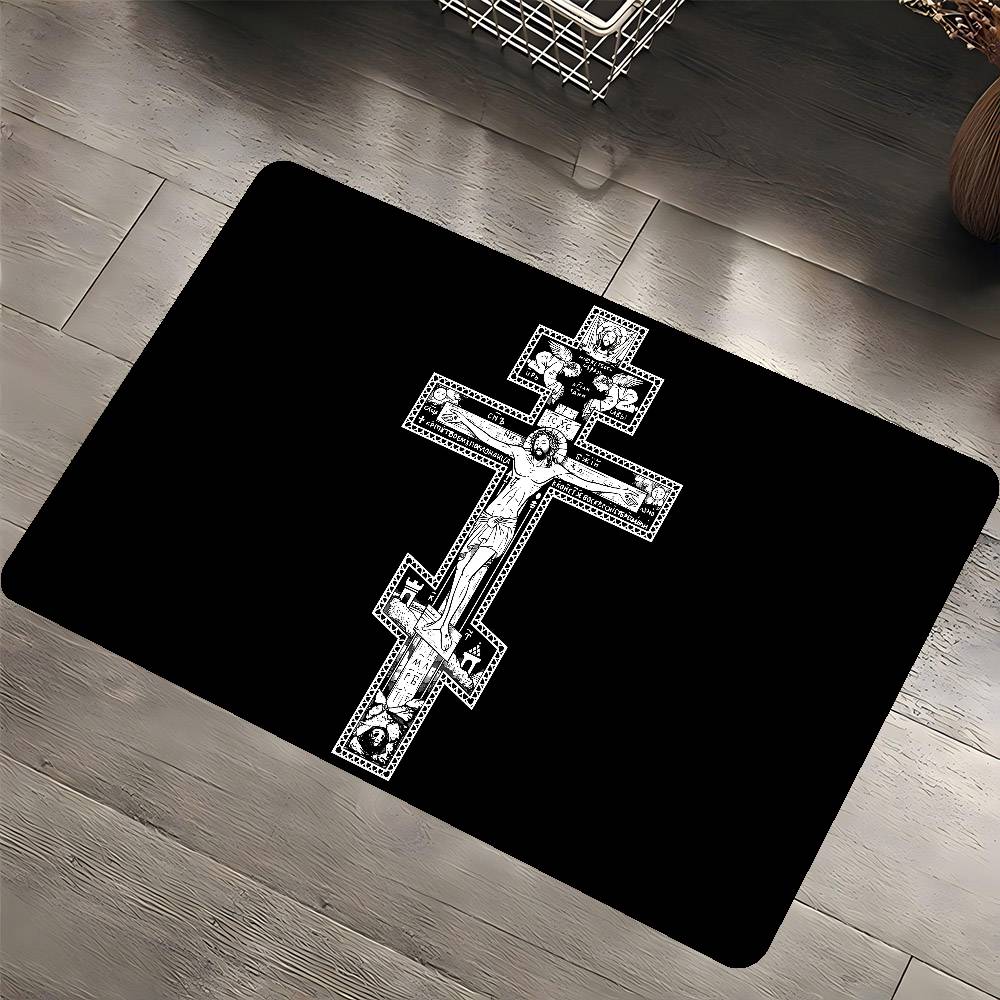 1 sztuka Chrześcijańska Mata Łazienkowa z Jezusem Dekoracja Pokoju Dziecięcego Sypialni Balkon Antypoślizgowa Wycieraczka Salon Dywanik Powitalny