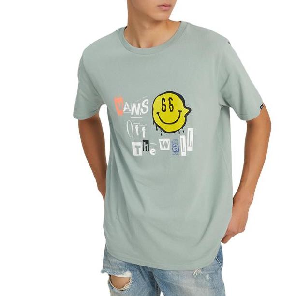 Vans T Shirts Men's Green Crew Neck Moderate Straight Fit VN0A7TPEYV2