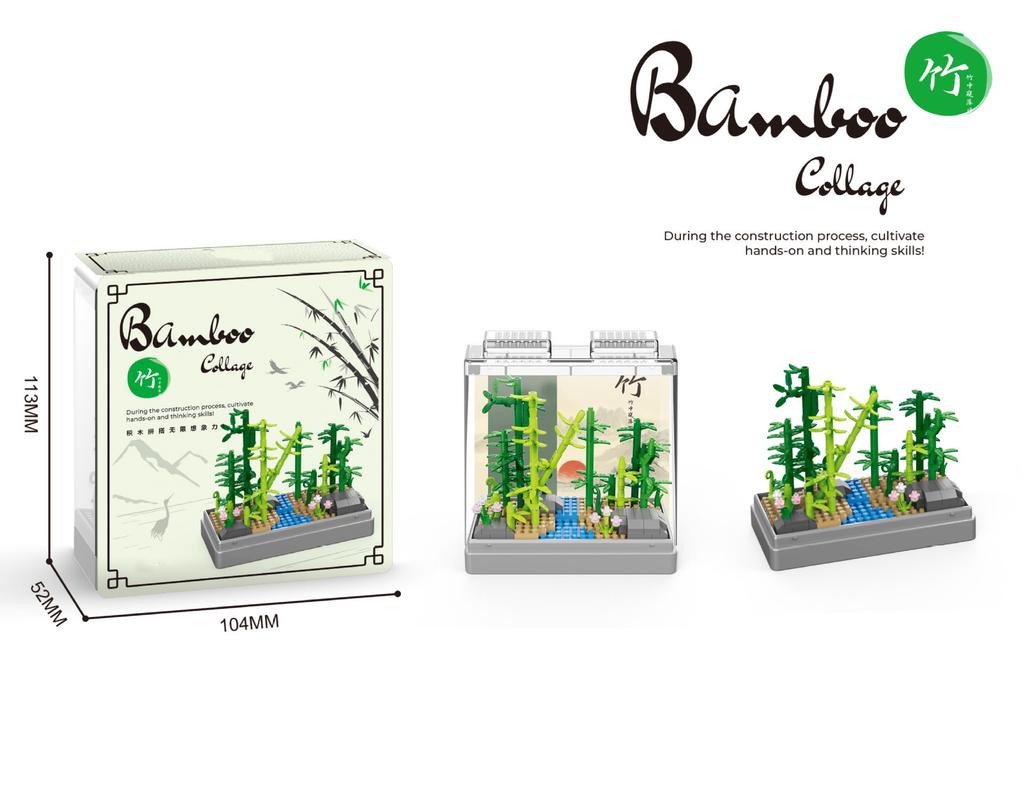 Idea Nature Secret Box Micro Diamond Building Block Plum Orchid Bamboo Chrysanthemum Nanobricks 3D Wall Brick Toys For Gifts