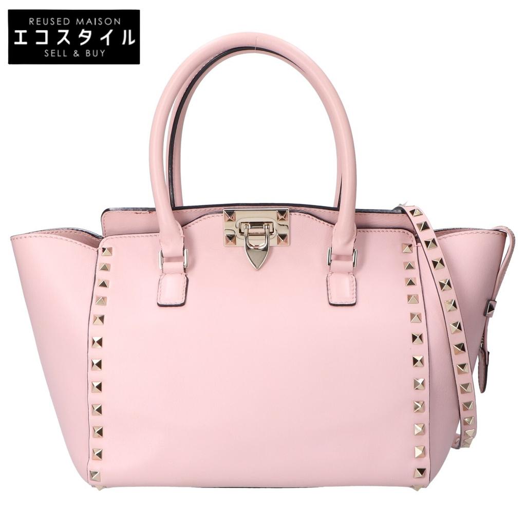 Valentino Garavani IW0B0540BOL Rock Studs 2WAY Handbag pinkUsed