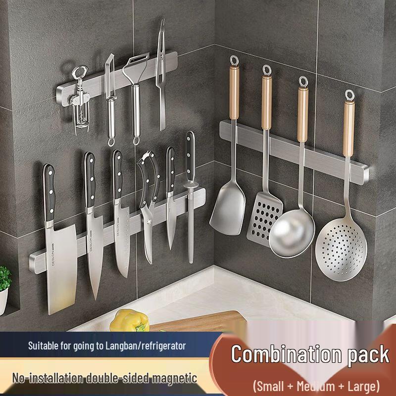 

Magnetic Wall-Mounted Stainless Steel Knife Holder