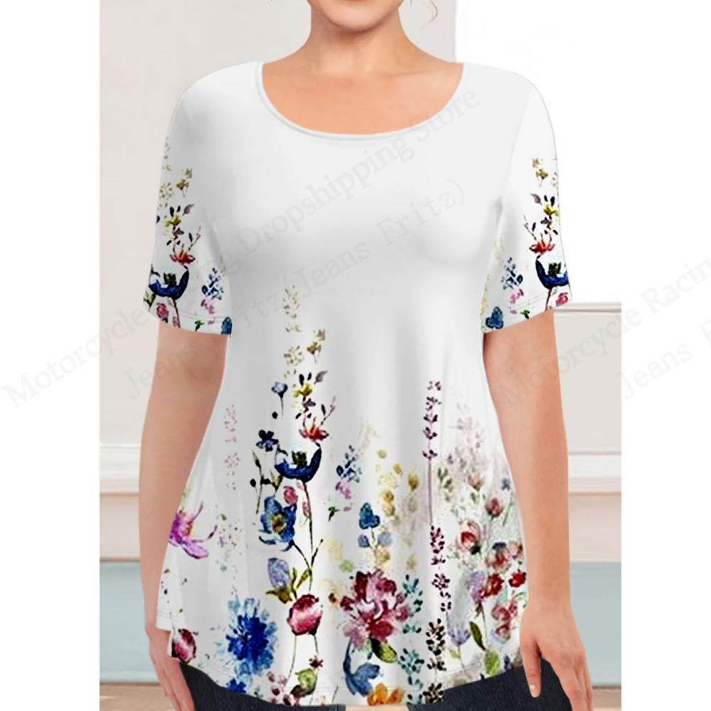 

Летний топ с круглым вырезом и 3D-принтом градиентных цветов, модная повседневная женская футболка с короткими рукавами XS