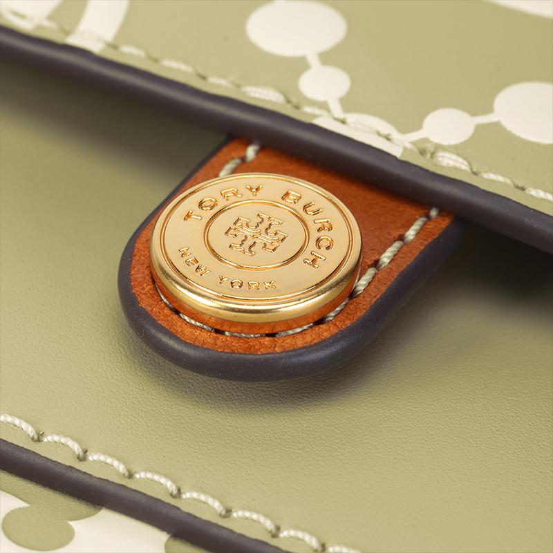 Tory Burch T Monogram Color Block Signature Chain Shoulder Strap Magnetic Closure Embossed Leather Crossbody Wallet Women Wallet 160483-300