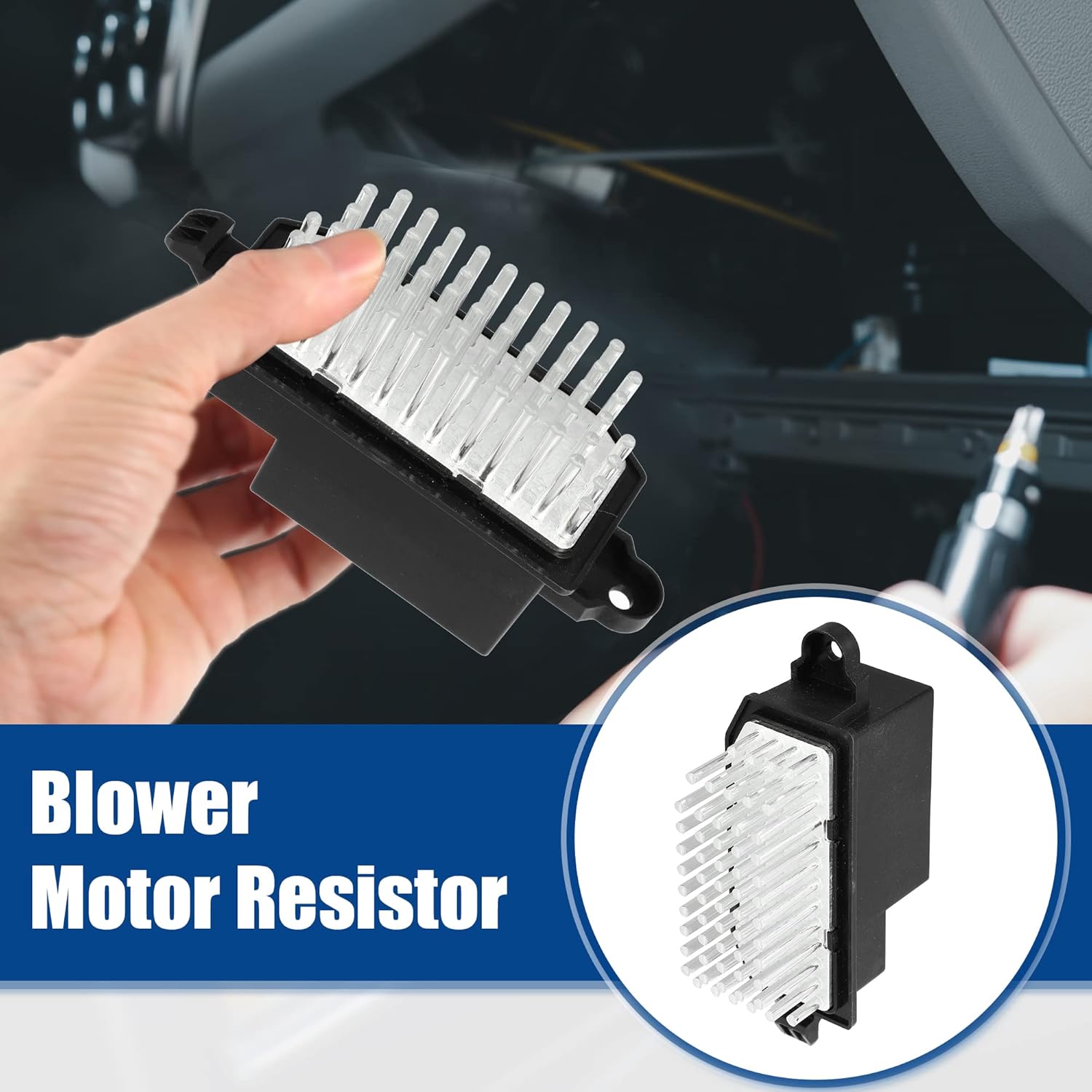 

ACROPIX Blower Motor Resistor Replacement Fit for Nissan Rogue - Pack of 1 Black Silver Tone