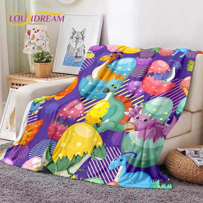 3D Uroczy Dino Kreskówkowy Dinozaur Kosmos Dzieci Miękki Flanelowy Koc na Łóżko Sypialnię Sofę Piknik, Koc do Rzucania na Zewnątrz Rekreacja