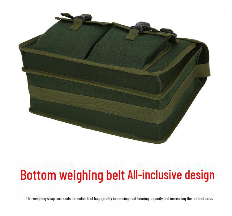 Enhanced Wear-Resistant Canvas Tool Bag for Woodworking, Plumbing, Electrical Maintenance - Multi-functional and Durable Storage Pouch.