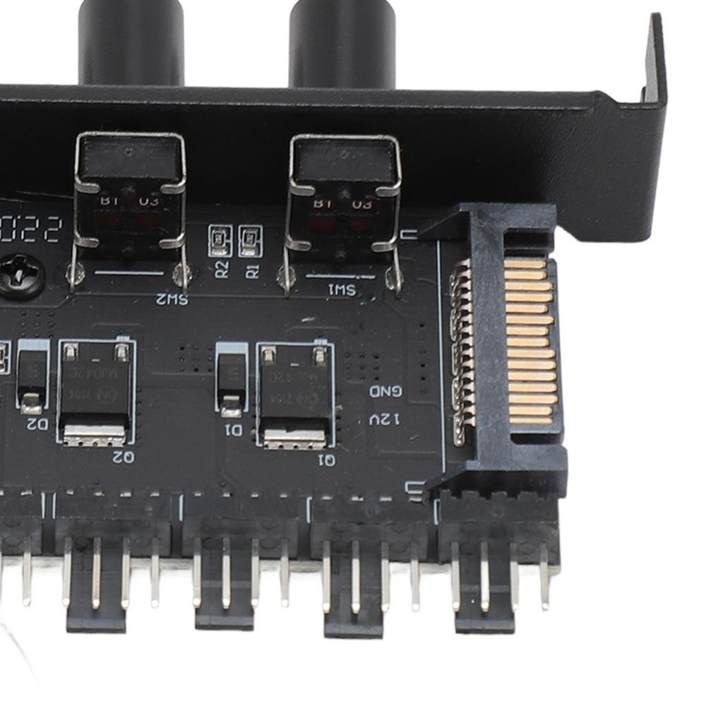 12V PC Cooling Fan Controller 4 Knob Control PWM Fan Hub Fan Speed Controller  PC System Cooling