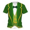 Men's St. Patrick Shamrock Tuxedo T Shirt 3D Print Short Sleeve Crew Neck Tshirts Tops New In Casual Party Holiday Funny Tshirt