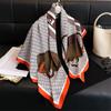 90*90cm Hair Scarf Women Shawls Fashion Beach Silk Scarves  Luxury Kerchief Popular Print Square Bandannas Foulard Headscarf