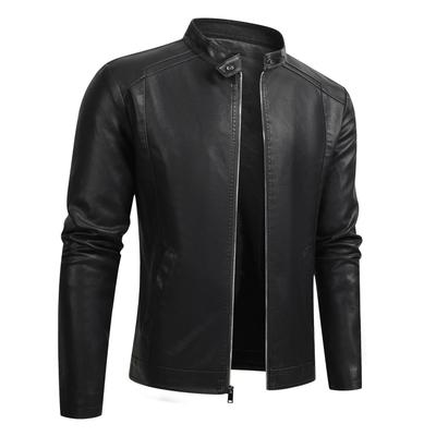 Men's Slim Fit Motorcycle Leather Jacket - Autumn/Winter 2023, Plus Size, Thickened with Velvet