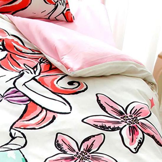 Disney Set husă pilotă Ariel Pilotă pentru mărime single 3 piese (Față de pernă, Cearșaf, Husă) Paturi/Futon - SB-61