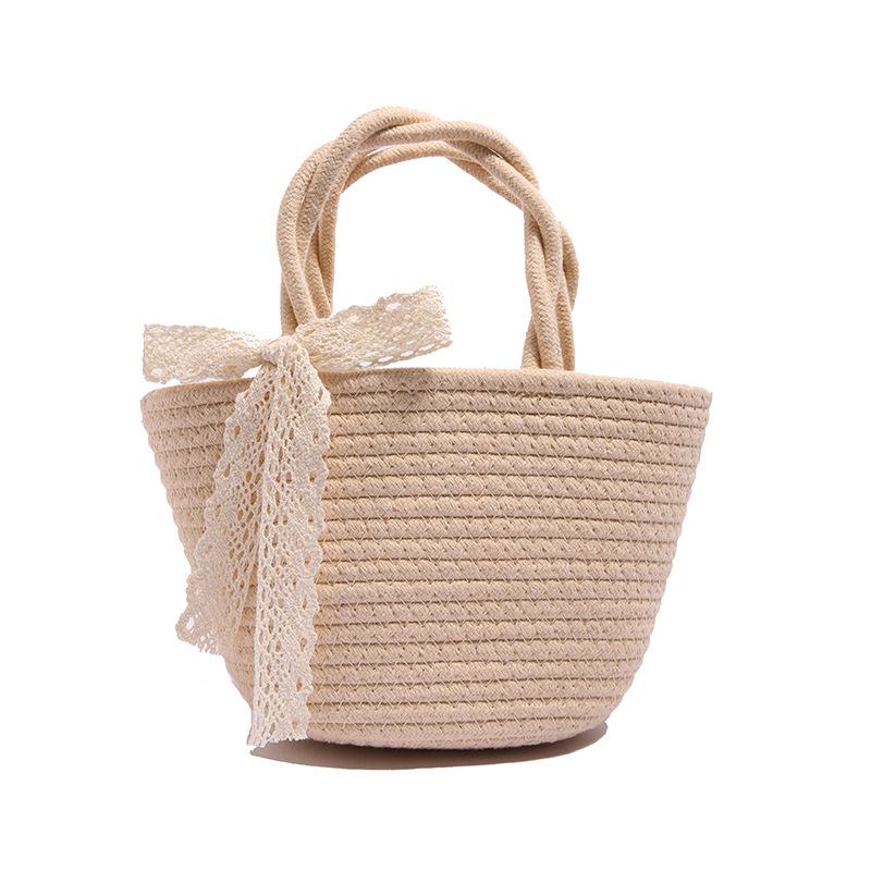 

Straw bag women s new trend small fresh handbag sweet silk scarf decorative hand bag белый