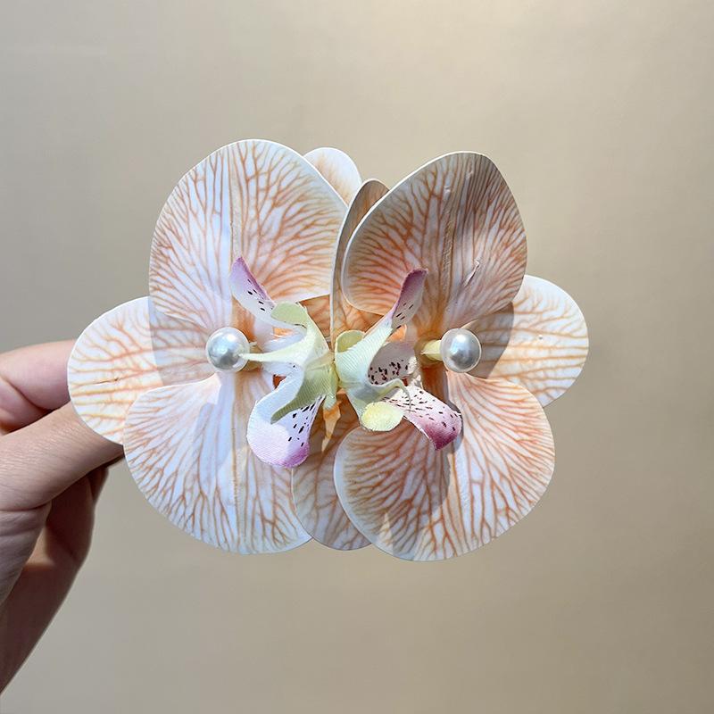 Fabric Pearl Flower Hairpin Spring and Summer Small Fresh and Sweet Duck Bill Clip Back Head Hair Bangs Side Clip Hair Accessories