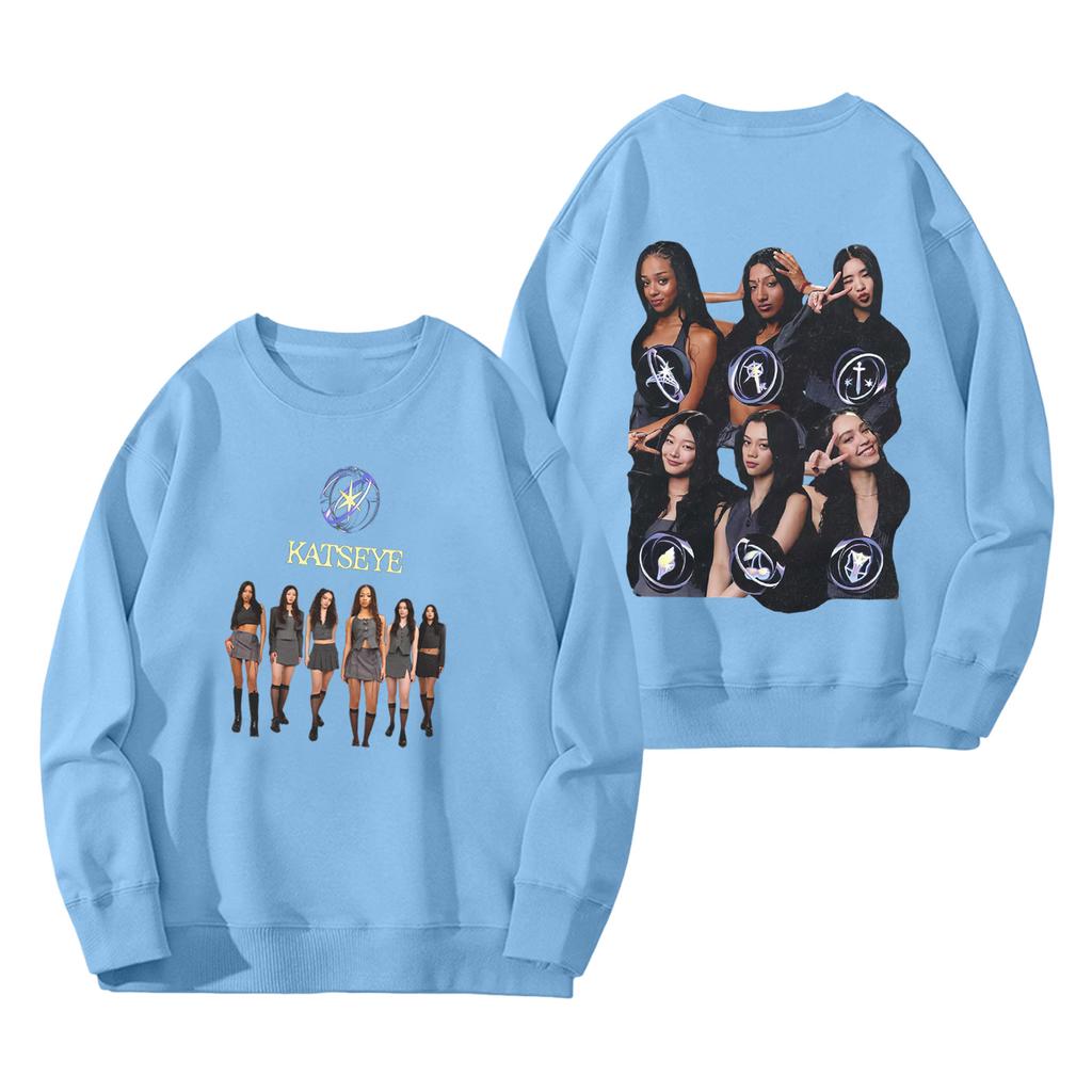 Women's Fashion Long Sleeve Print Round Neck Loose Pullover Sweater Top