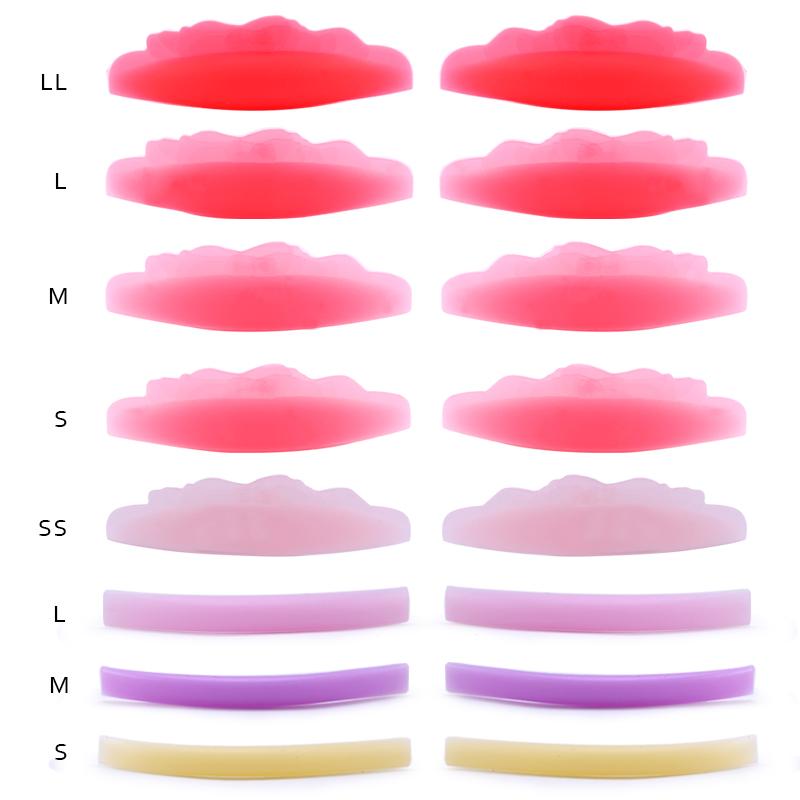 8 Pairs Eyelash Perming Pad Silicone Eyelashes Curler Rods Lashes Lift Shield Tool Makeup Tool with Box