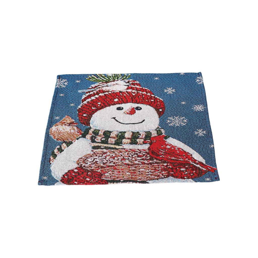 Christmas Decorations Snowman Table Mat Knitted Cloth Insulation Pad