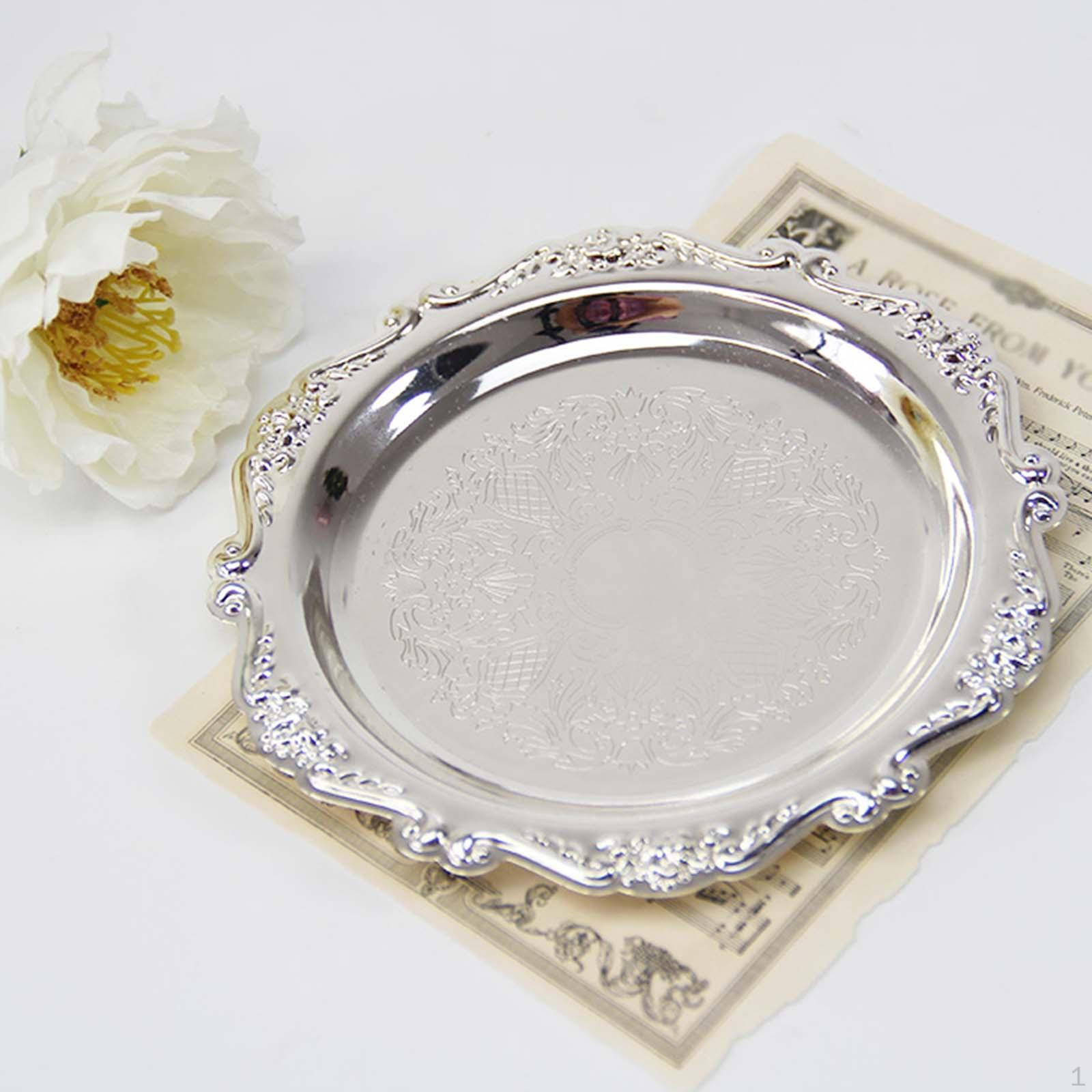 

Поднос для свечей, декоративная сервировочная тарелка для фермерского дома, витрина для ювелирных изделий на день Святого Валентина 15cm Silver