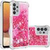 Compatible with Samsung Galaxy A32 5G Case Glitter Cute Clear Phone Case Floating Quicksand Shockproof Protective Bumper Silicone TPU Case for