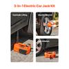 SucceBuy Electric Car Jack, 5T Electric Scissor Jack with Built-In Inflator 12V Tire Changer with  LED Light for Sedan SUV Truck