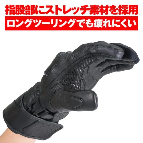Daytona Motorcycle Gloves Autumn/Winter Genuine Leather (Goat Leather) Waterproof Windproof Carbon Protector Compatible with Smartphones AW Sports Lon