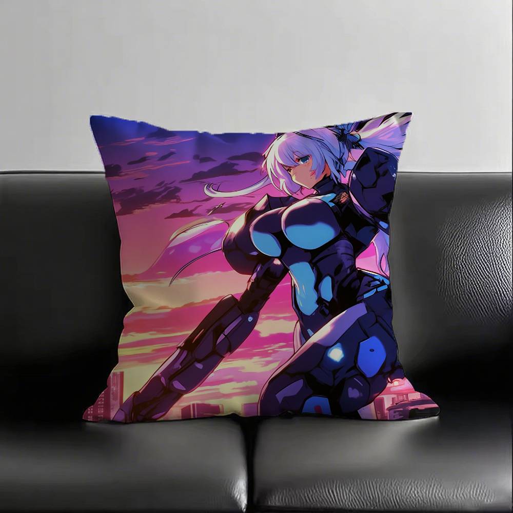 Classic Muv-Luv Alternative Anime LOVE Game CUTE Pillow Case Fashion Square Pillowcase Bedroom Sofa Room Ins Decoration Leisure