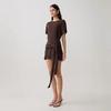 Womens Loose Fit Short Sleeve Wrap Skirt Dress Pure Color High Waist Bodycon Midi Vacation Casual Wear