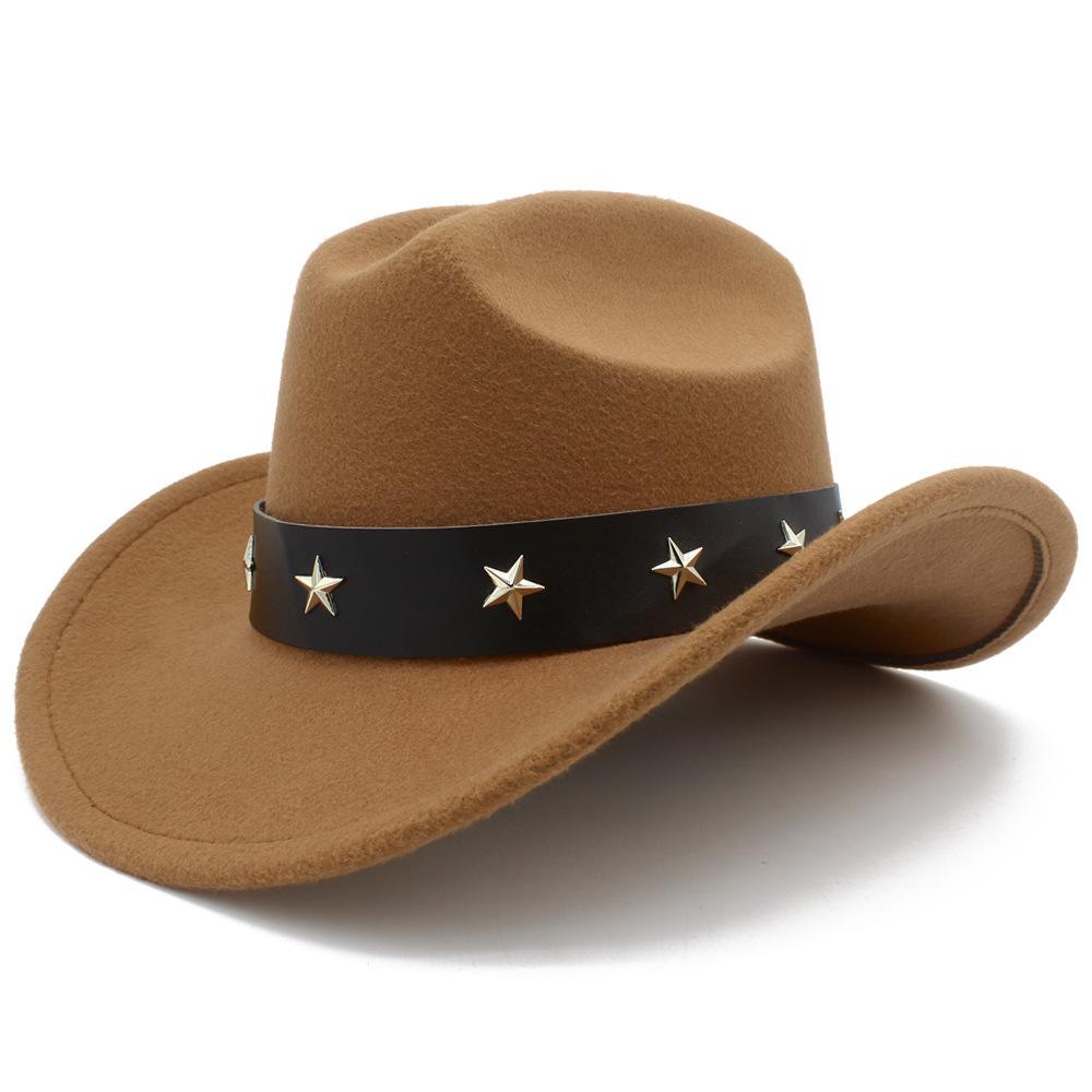 Popular light and hot-selling western cowboy hat star belt accessories classic jazz hat