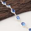 Natural Tanzanite Gemstone 925 Sterling Silver Jewelry Handcrafted Bracelet 8.5" RB-2-1