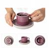COFFEE CUPS WITH SAUCERS SET FOR COFFEE AND TEA 200 ml PLUM Ø 8.5 cm