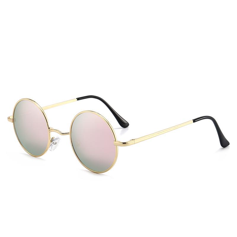 Retro European & American Round Polarized Sunglasses with Colorful Reflective Lenses for Men & Women - Model 8030