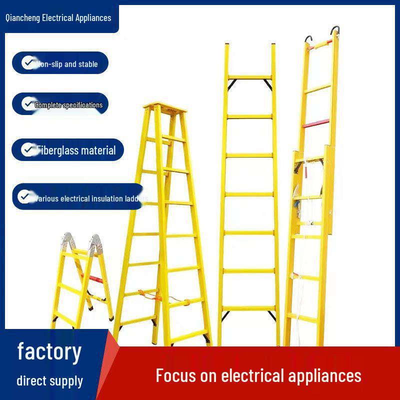 Insulated Fiberglass Telescopic A-Frame Articulated Ladder for Power Construction and Maintenance