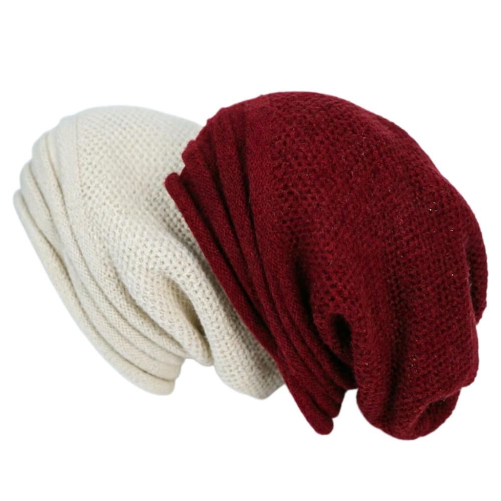 Wool Knitted Winter Baggy Slouchy Beanie Hat Oversized Warm Cap for Men Women Outdoor Skiing Hat Cappello Uomo