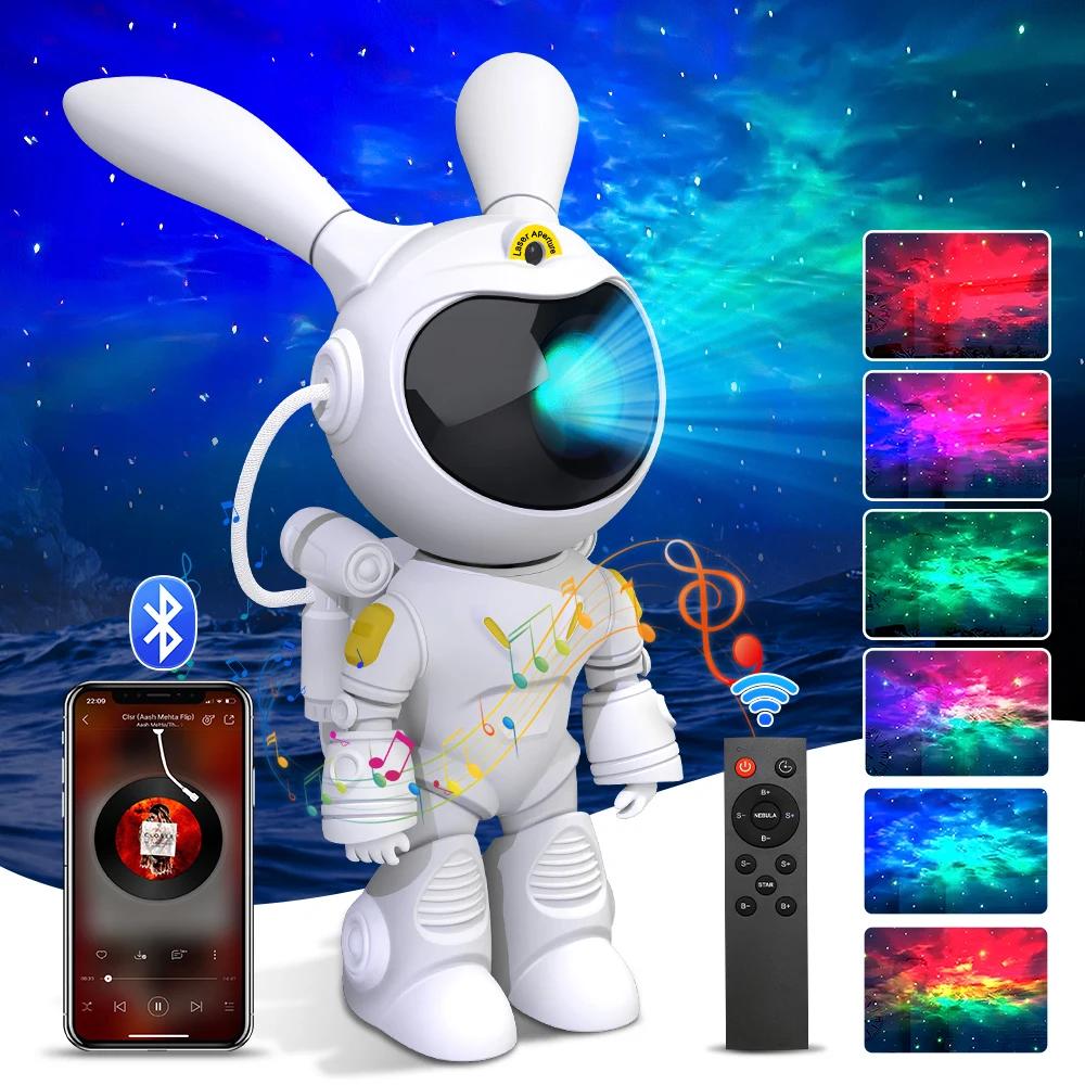 Iepure spațial Galaxy Star Nebuloasă Proiector Lumină de noapte LED Lampă porjector astronaut pentru dormitor Decorare acasă Cadouri pentru copii