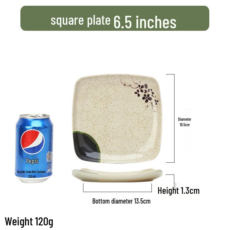 Qianxing Green Lotus Melamine Square Dining Plates (Set of 20)