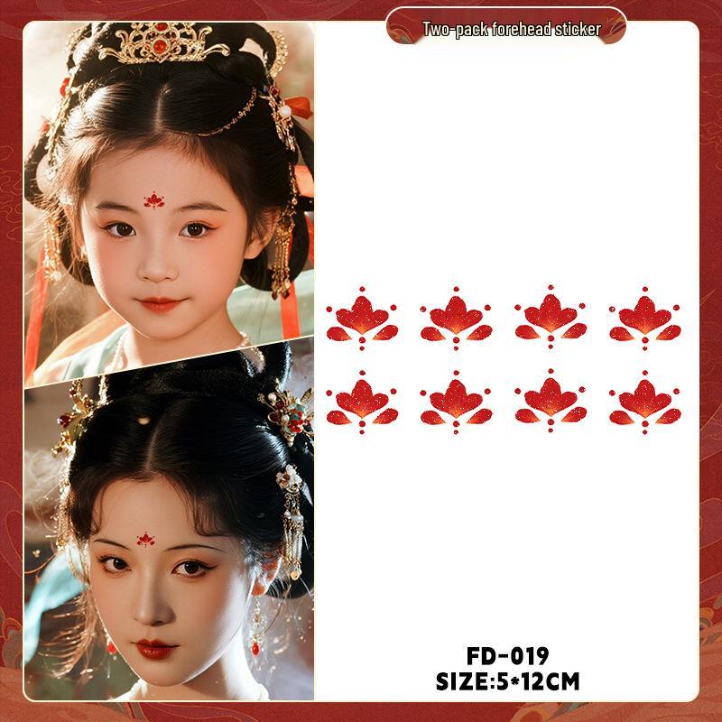 Dunhuang Glitter Face Stickers: Ancient Style Forehead & Eye Tattoos for Hanfu and Stage Performance