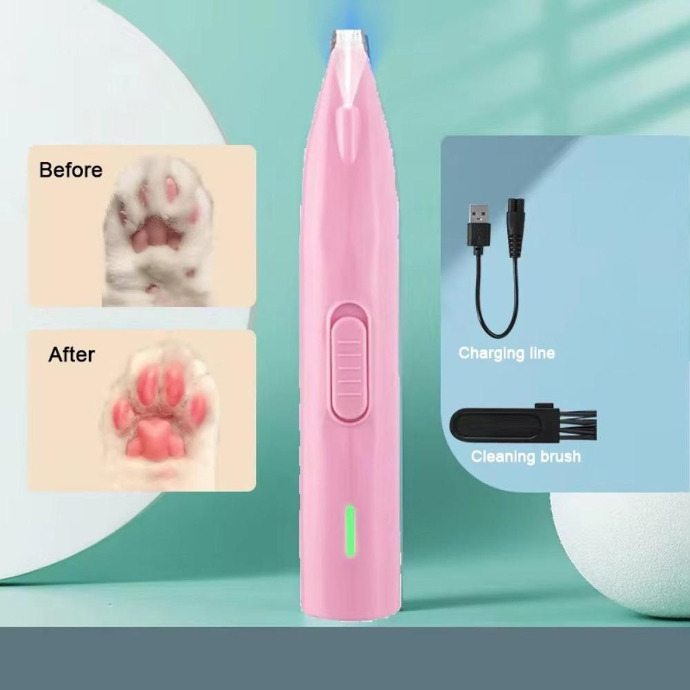 

Low Noise Pet Hair Clipper USB Rechargeable Pet Grooming Clipper Pet Hair Trimmer Eye Paw Care розовый