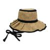 Basic Enchi Flutter Solid Chin Easy To Sun Pleated with Linen Natural One Size Fits Natural Hat, Strap, Foldable, Carry, Protection, Hat, Ribbon,
