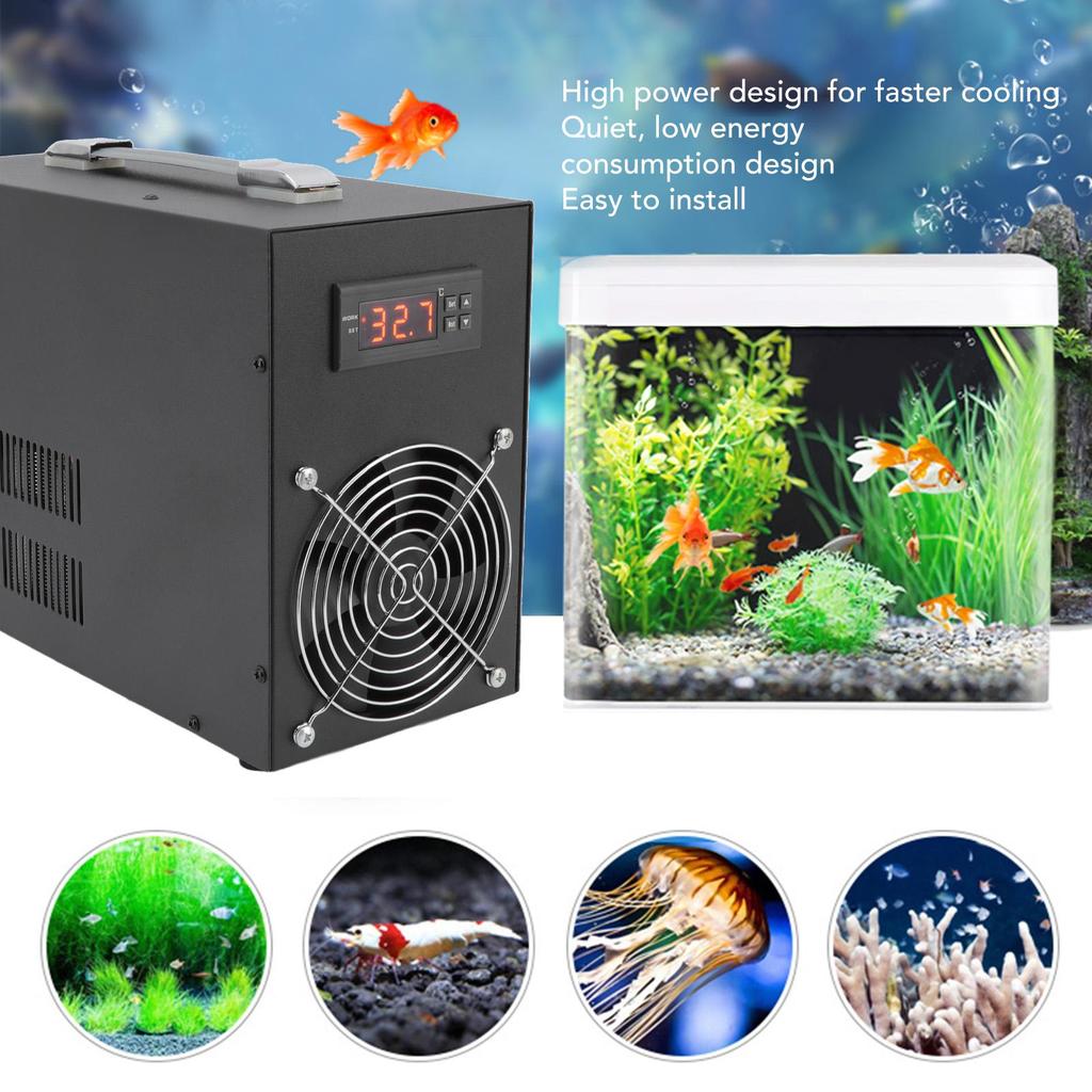 Refrigeratore d'Acqua per Acquario Silenzioso 280W Basso Consumo Energetico Refrigeratore d'Acqua Sistema di Raffreddamento per Acquari